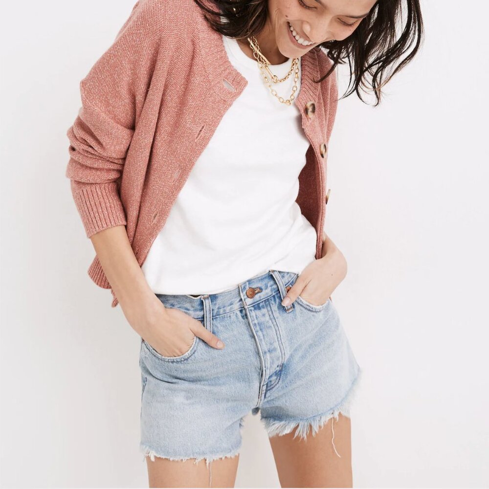 Madewell Light Wash Blue Denim Jean Shorts 24